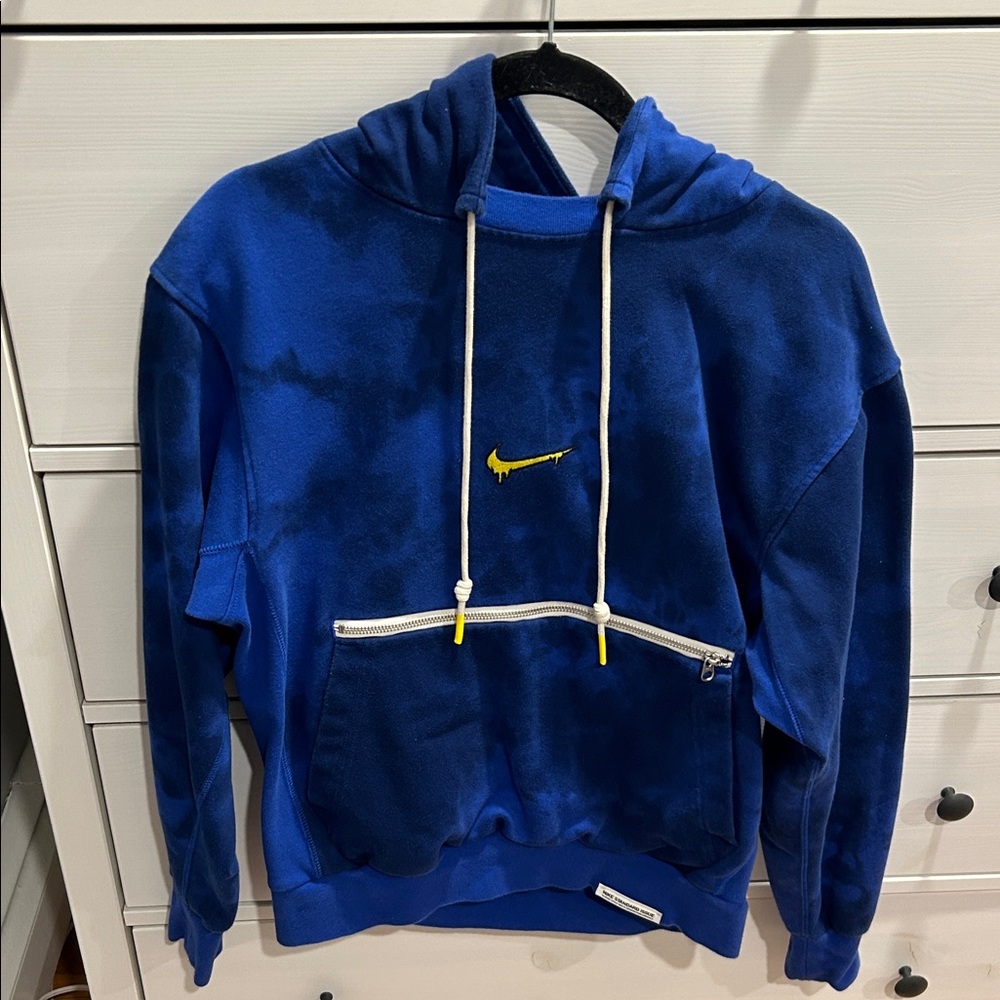 Nike Blue Hoodie with Yellow Logo